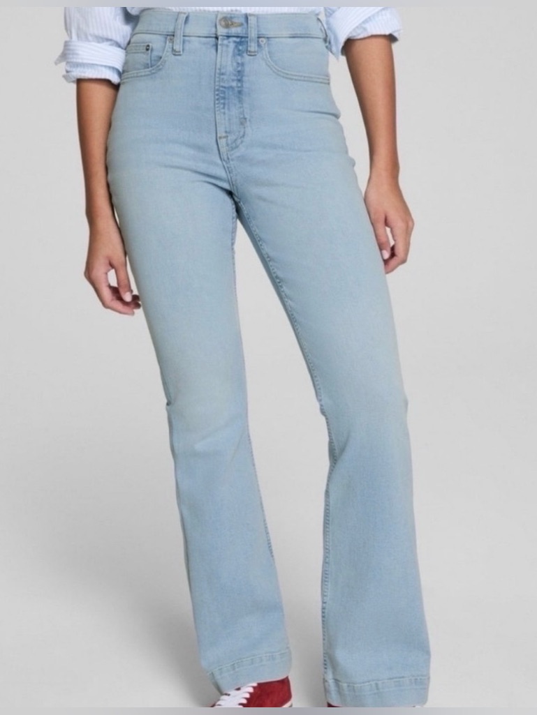 Spanx Lycra Fitsense Flare Women's Jeans Us 12 Turner Light Wash Cotton Nwt